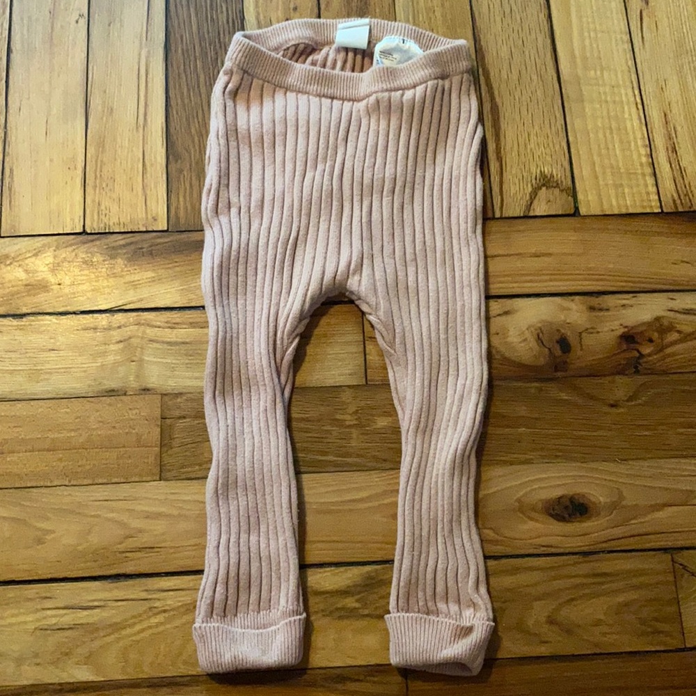 H&M Blush Ribbed Knit Leggings